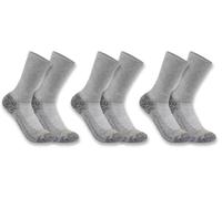 Carhartt Force Midweight Crew Chaussettes - Pack de 3, gris, Taille L