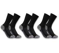 Carhartt Force Midweight Crew Chaussettes - Pack de 3, noir, Taille XL