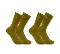 Carhartt Force Midweight Crew Lot de 2 paires de chaussettes pour homme, vert bronze, taille XL (lot de 2)