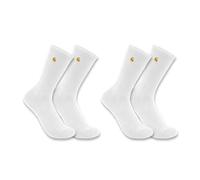 Carhartt Chaussettes Force Midweight Crew – Lot de 2, Blanc, Taille M Homme