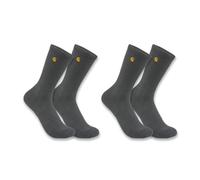 Carhartt Force Midweight Crew Lot de 2 Paires de Chaussettes Travail, Carbone, M Homme