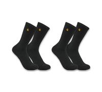 Carhartt Force Midweight Crew Lot de 2 Paires de Chaussettes Travail, Noir, M Homme