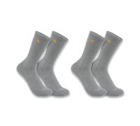 Carhartt Force Midweight Crew Sock 2 Pack Chaussettes de Travail, Gris chiné, XL Homme