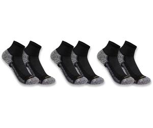 Carhartt Force Midweight Quarter Chaussettes - Pack de 3, noir, Taille XL
