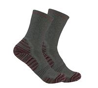 Carhartt Force Midweight Synthetic-Wool Blend Crew Sock 2 Pack Chaussettes, Anthracite, M (Lot de 2) Femme