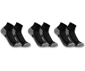 Carhartt Force Quarter, Lot de 3 chaussettes XL Noir Noir