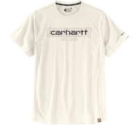 Carhartt T-shirt Force logo graphique manches courtes coupe décontractée Taille S Blanc/Noir