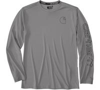 Carhartt Force Sun Defender™ Long-Sleeve Logo Graphic Long-Sleeve Chemise fonctionnelle, gris, Taille L