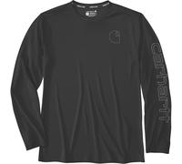 Carhartt Force Sun Defender™ Long-Sleeve Logo Graphic Long-Sleeve Chemise fonctionnelle, noir, Taille XXL