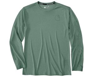 Carhartt - Force Sun Defender Relaxed L/S Logo - Haut à manches longues - S - green slate heather
