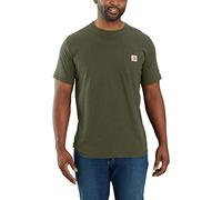 Carhartt Force T-shirt à manches courtes et poche pour homme Coupe décontractée Poids moyen, Basilic chiné/basilic chiné, Taille L