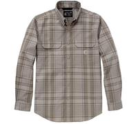 Carhartt Fort Loose LS Plaid Chemise, Gris/Marron, Taille S