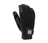 Carhartt Gants en Cuir synthétique, Haute dextérité, sensibilité Tactile, Manchette sécurisée Temps Froid, Noir, L Homme