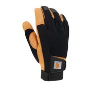 Carhartt Gants en Cuir synthétique, Haute dextérité, sensibilité Tactile, Manchette sécurisée Temps Froid, Orge Noire, XXL Homme