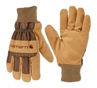 Carhartt Gants isolés en daim synthétique pour homme, Rayures marron, Large