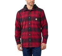 Carhartt Herren Flannel Fleece Hemdjacke, Oxblood - Rot, XL, 105621