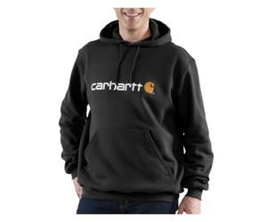 Carhartt Herren Sweatshirt Signature Logo Hooded Sweatshirt Heather Grey