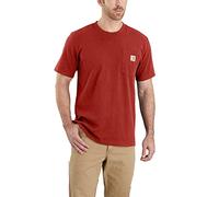 Carhartt Herren T-Shirt Workwear Pocket Short-Sleeve, Chilli Pepper - Rot Meliert, XS, 103296