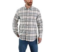 Carhartt Herren Workwear Relaxed Fit Midweight Flannel L/S Plaid Shirt, Malt, S