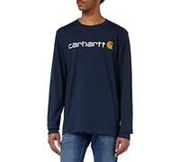 Carhartt Homme Long-Sleeve Workwear Signature Graphic T-Shirt - Core Logo T Shirt, Navy, XS EU