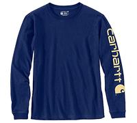 Carhartt Homme Signature Sleeve Logo Long-Sleeve T-Shirt T Shirt, Bleu (Dark Cobalt Blue Heather), M EU