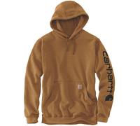 Carhartt Sweat à capuche Midweight Sleeve Logo – Brun – Taille S – Homme