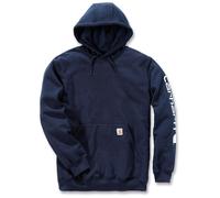 Carhartt Sweat à capuche Sleeve K288 Midweight gris foncé – poche frontale, logo sur la manche – M