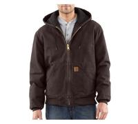 Carhartt J130 Veste matelassée pour homme, doublure en flanelle, grès - Marron -