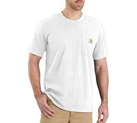 Carhartt K87 T-shirt à Manches Courtes Épais avec Poche Coupe Décontractée Homme, Blanc, XL