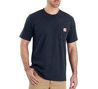 Carhartt K87 T-shirt à Manches Courtes Épais avec Poche Coupe Décontractée Homme, Bleu marine, XXL