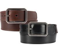 Carhartt Leather, ceinture réversible W36 Marron Foncé/Noir Marron Foncé/Noir