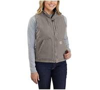 Carhartt Lined Mock Neck Vest Gilet à col Montant doublé en Sherpa, Taupe Grey, XL aux Femmes