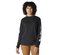 Carhartt Logo Long-Sleeve T-Shirt, Black, Small Femme