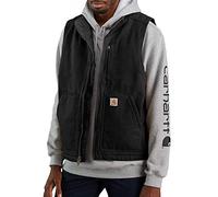 Carhartt Loose Fit Washed Duck Sherpa-Lined Mock-Neck Vest Vêtement de Travail, Noir, 4XL Haut Homme