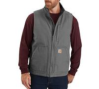 Carhartt Loose Fit Washed Duck Sherpa-Lined Mock-Neck Vest Vêtements d'extérieur Utilitaires de Travail, Gravier, Large Homme
