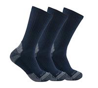 Carhartt Lot de 3 Paires de Chaussettes en Coton mélangé, Bleu Marine, XL Homme
