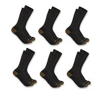 Carhartt Lot de 6 paires de chaussettes mi-hautes en mélange synthétique pour homme, noir, Large