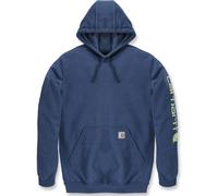Carhartt Sweat graphique ample à poids moyen avec logo sur la manche pour homme, Deep Ocean Heather, Medium