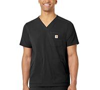 Carhartt Medical Men's Modern Fit 5-Pocket V-Neck Scrub Top Chemise de Brosse, Noir, Taille L Homme