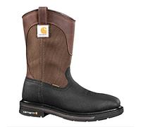 Carhartt Men's 11" Wellington Square Safety Toe Leather Work Boot CMP1258, Brown/Black, 14 M US