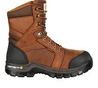 Carhartt Men's 8" Rugged Flex Insulated Waterproof Breathable Safety Toe Leather Work Boot CMF8389, Brown, 8.5 M US