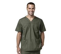 Carhartt Men's Big and Tall Ripstop Multi Pocket Scrub Top, Olive, 3X-Large