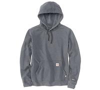 Carhartt Men's Big & Tall Flame-Resistant Force Loose Fit Midweight Sweatshirt, Granite Heather, Large/Tall