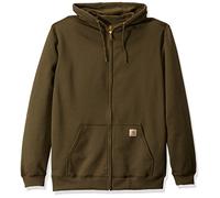 Carhartt Men's Big & Tall Midweight Zip Front Hooded Sweatshirt K122, Moss, 3X-Large