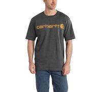 Carhartt Men's Big & Tall Signature Logo Short Sleeve T-Shirt, Carbon Heather, 4X-Large