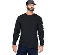 Carhartt Men's Big & Tall Signature Sleeve Logo Long Sleeve T-Shirt Original Fit,Navy,Large Tall