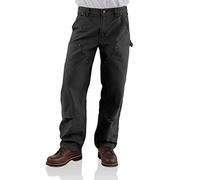 Carhartt Men's Double Front Work Dungaree Washed Duck,Black,32 x 34
