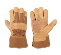 Carhartt Men's Grain Leather Work Glove with Safety Cuff, Brown, Small
