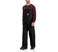 Carhartt Men's Loose Fit Firm Duck Insulated Bib Overall, Black, 2X-Large