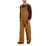 Carhartt Men's Loose Fit Firm Duck Insulated Bib Overall, Brown, Large